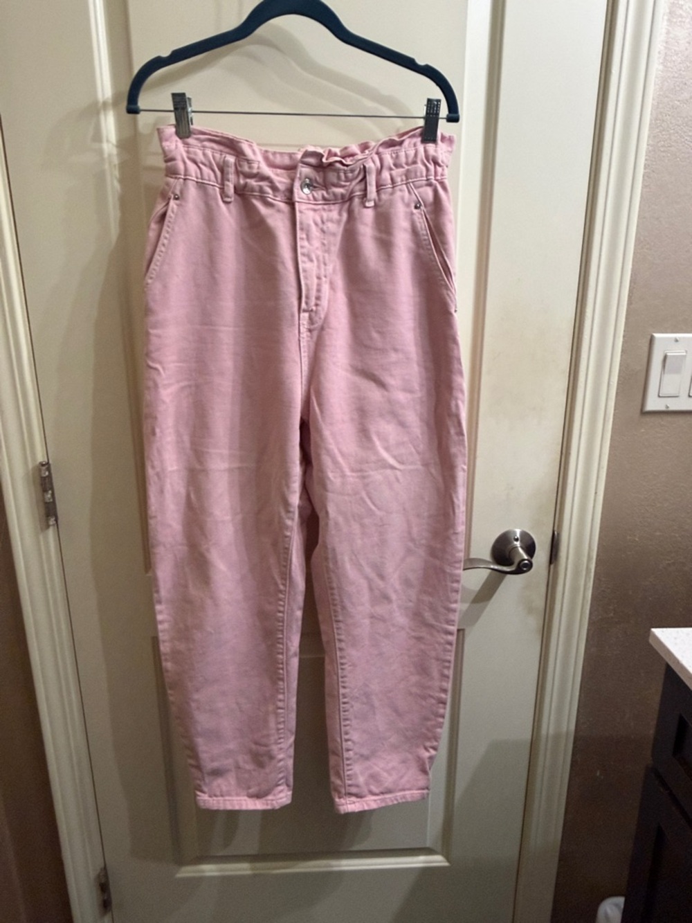 Zara Pastel Pink Straight-Leg Jeans